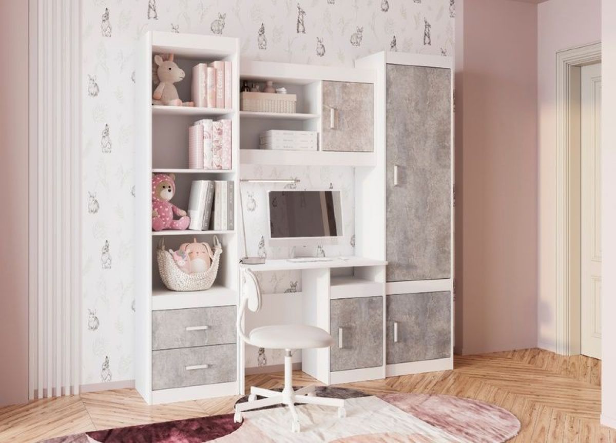 Детская Паскаль (модульная) белый/цемент светлый | фото 3