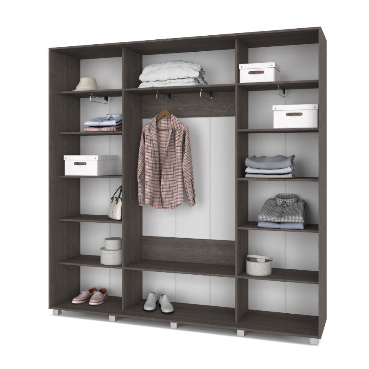 МАРТИН Шкаф-купе с зеркалом Анкор темный (2400*450) М442 | фото 2