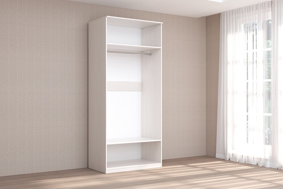 Кэт-4 Шкаф 2-х ств (2 дв глух) (МДФ Бодега белая/Экокожа Caiman белый) | фото 2