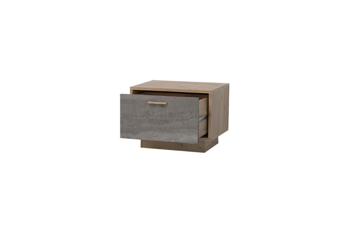 Эго Т-5 Тумба прикроватная (дуб крафт золотой/камень темный) цоколь | фото 2