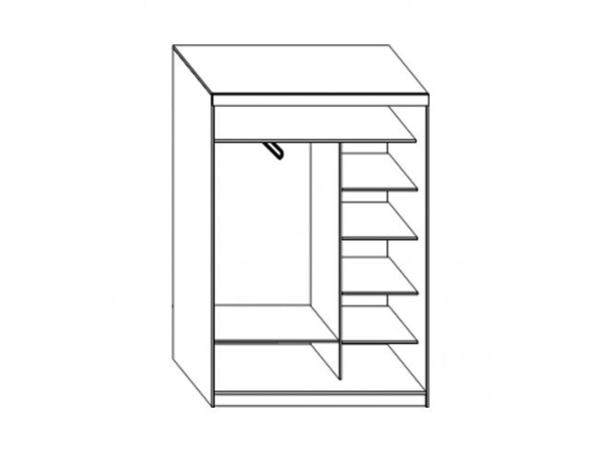 Шкаф-купе ПШ-1.10 Пегас (Венге/Дуб молочный) | фото 2