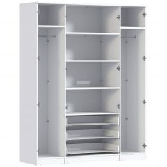 Шкаф 4х дверный с зеркалами Николь СБ-2595/1 (Белый) | фото 2