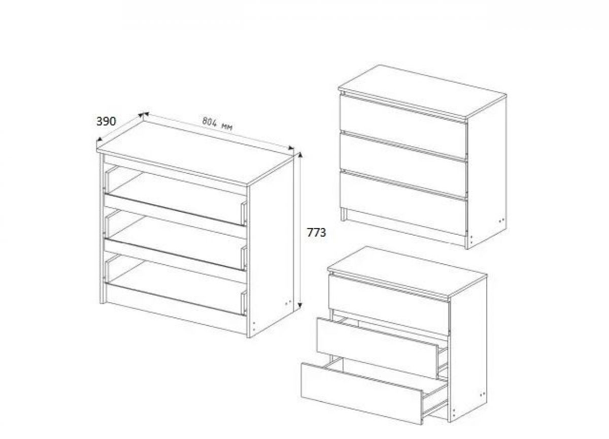 МОРИ МК 803 (МК800.1) Комод (белый) | фото 3