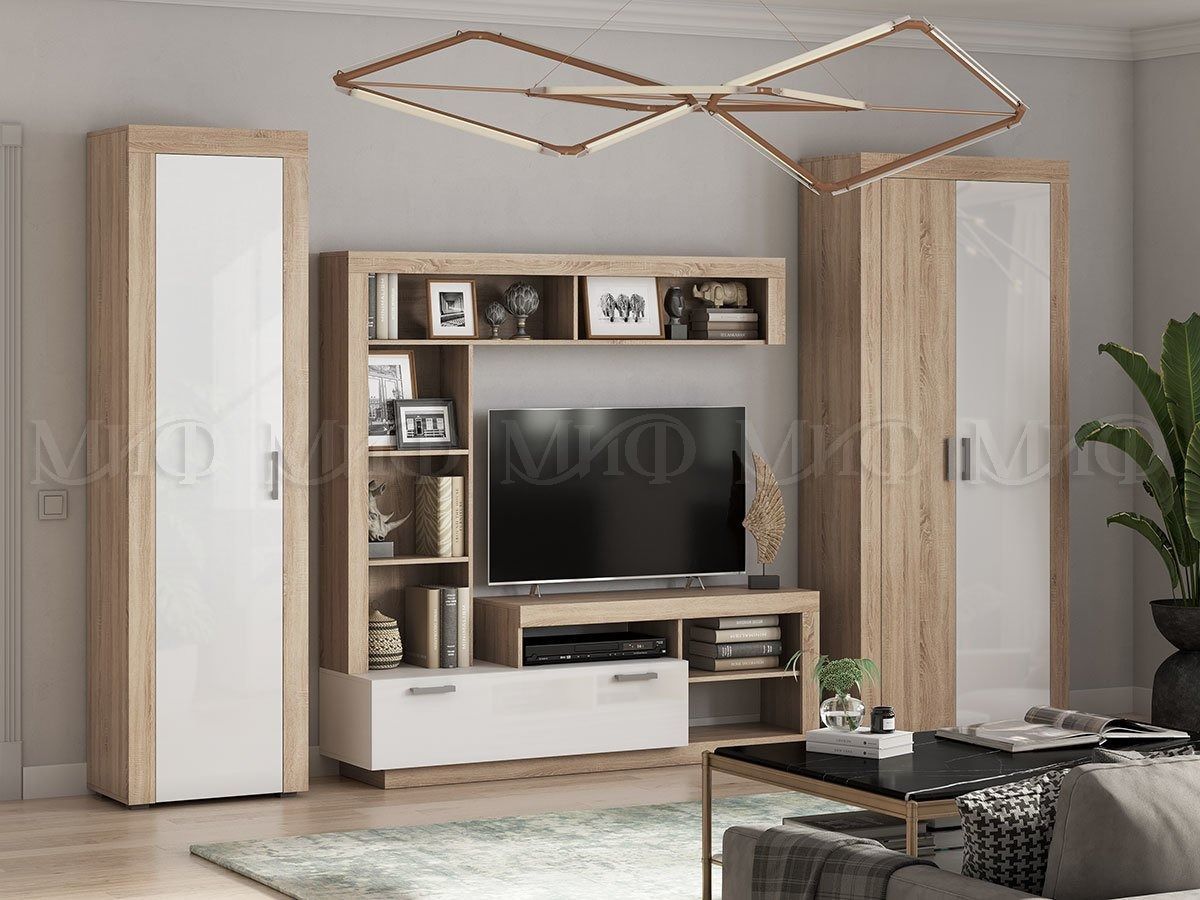 Ангара Шкаф 2-х створчатый (Белый глянец/Сонома) | фото 3