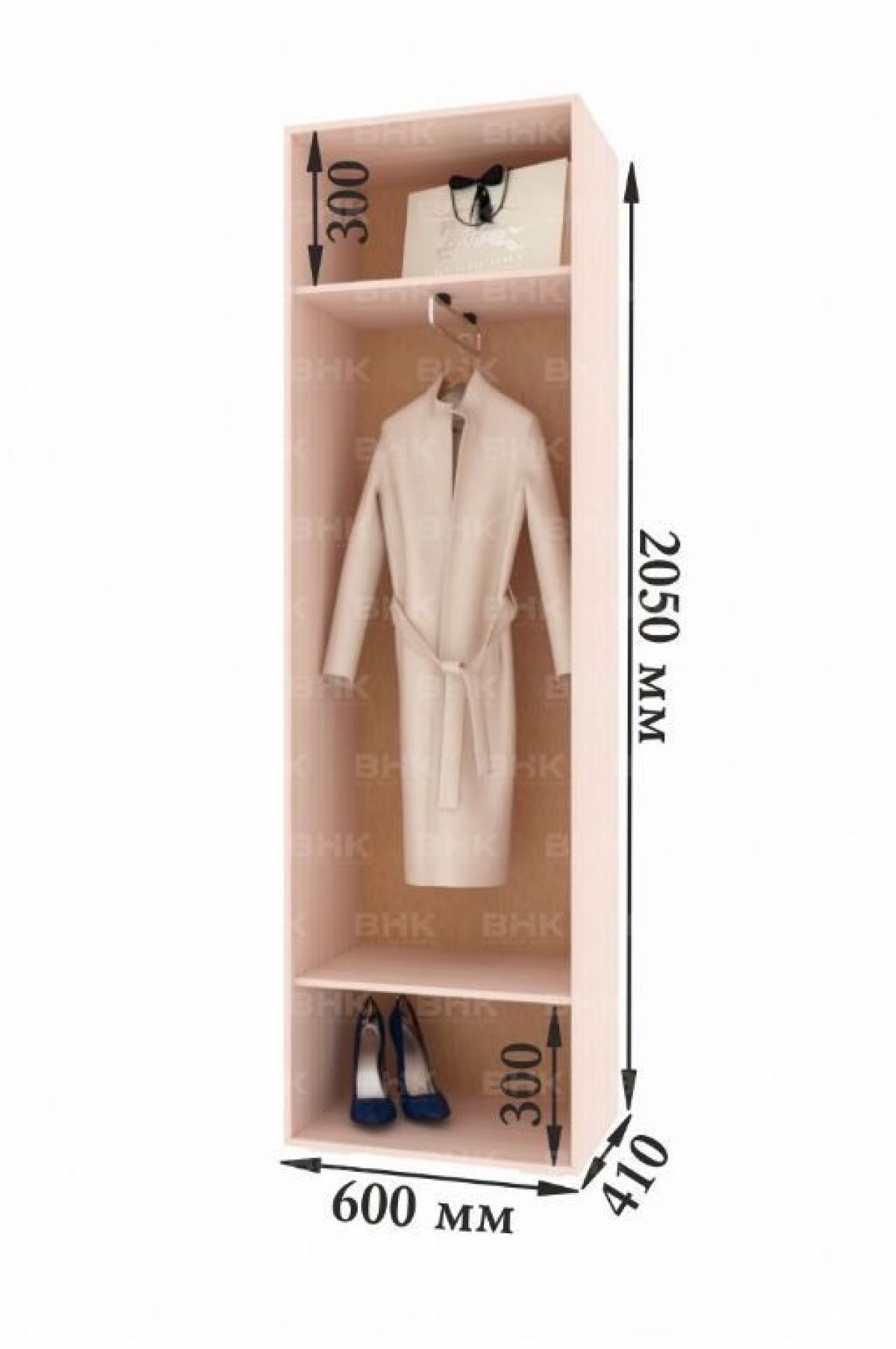 Прихожая + Шкаф серия Канзас (Белый/Цемент светлый) | фото 3