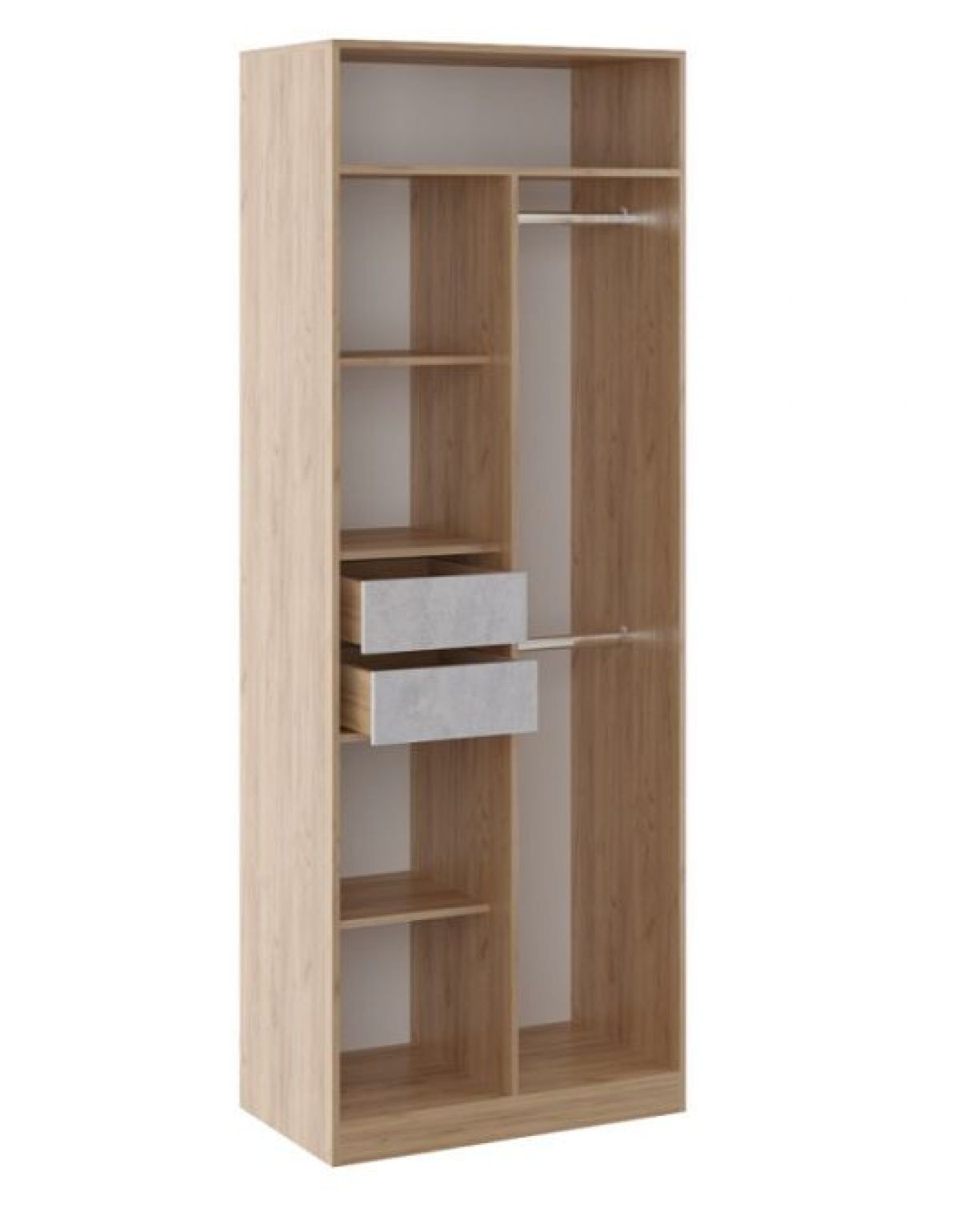 Шкаф 2 двери Глэдис М22 (Дуб Золотой/Цемент светлый) | фото 2