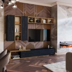 ХЛОЯ Гостиная (Дуб Вотан/Обсидиан) модульная | фото 11