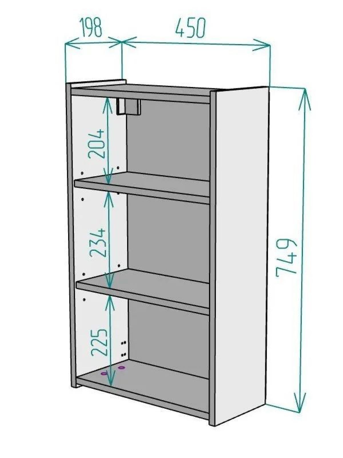 Шкаф навесной для ванной MH7-MA 450х750 (Белый-М 10.1.1) Белый глянец | фото 9
