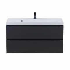 Тумба под раковину Uperwood Tanos 100 см, подвесная, черная матовая | фото 11