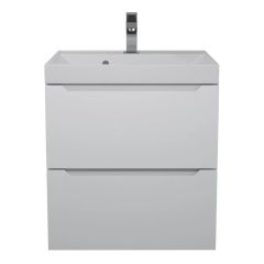 Тумба с раковиной Uperwood Tanos 50 см, подвесная, белая матовая | фото 12