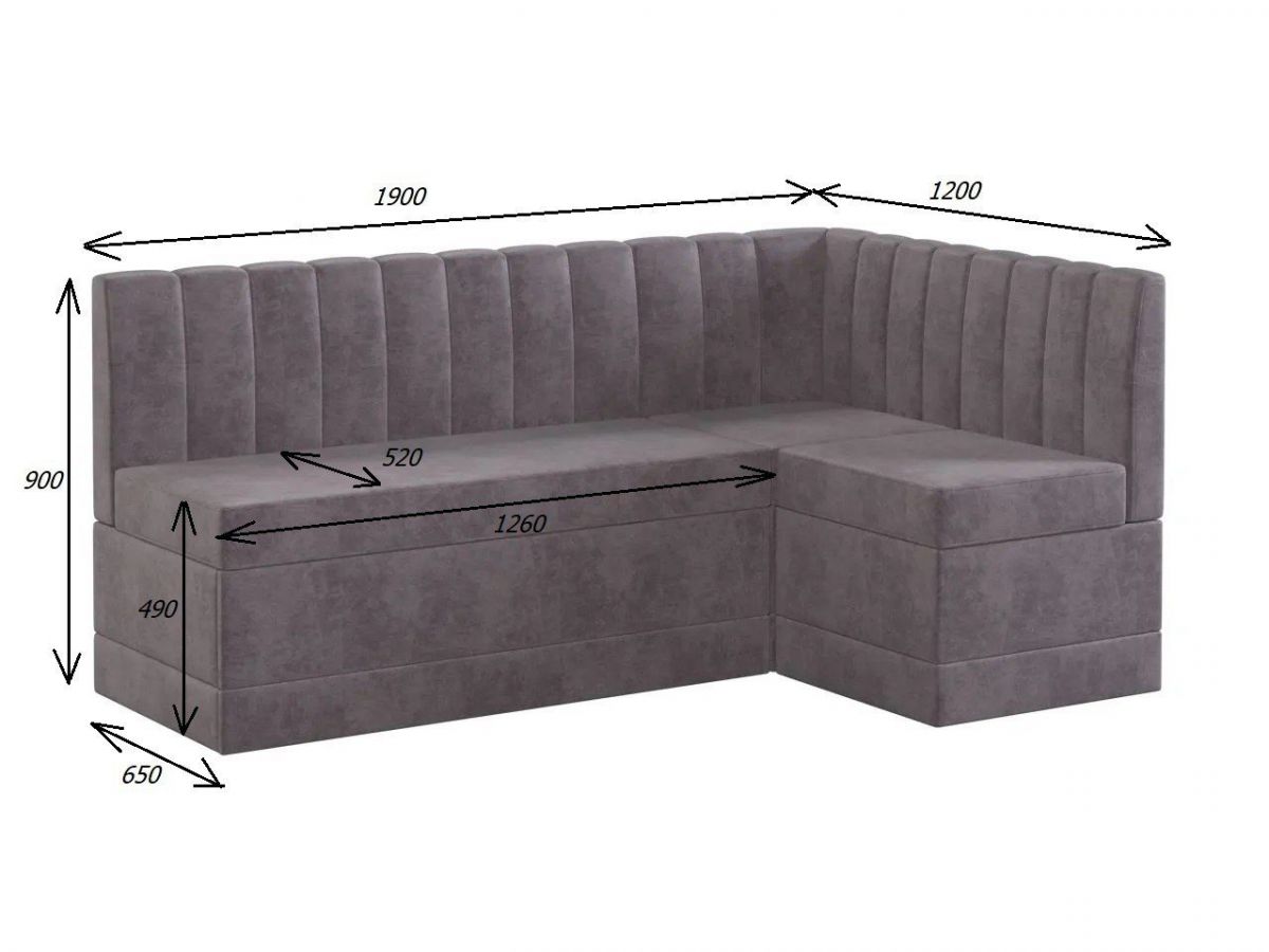 ТОМЕНТО Кухонный уголок с коробом д/хранения (велюр 2 кат) | фото 2