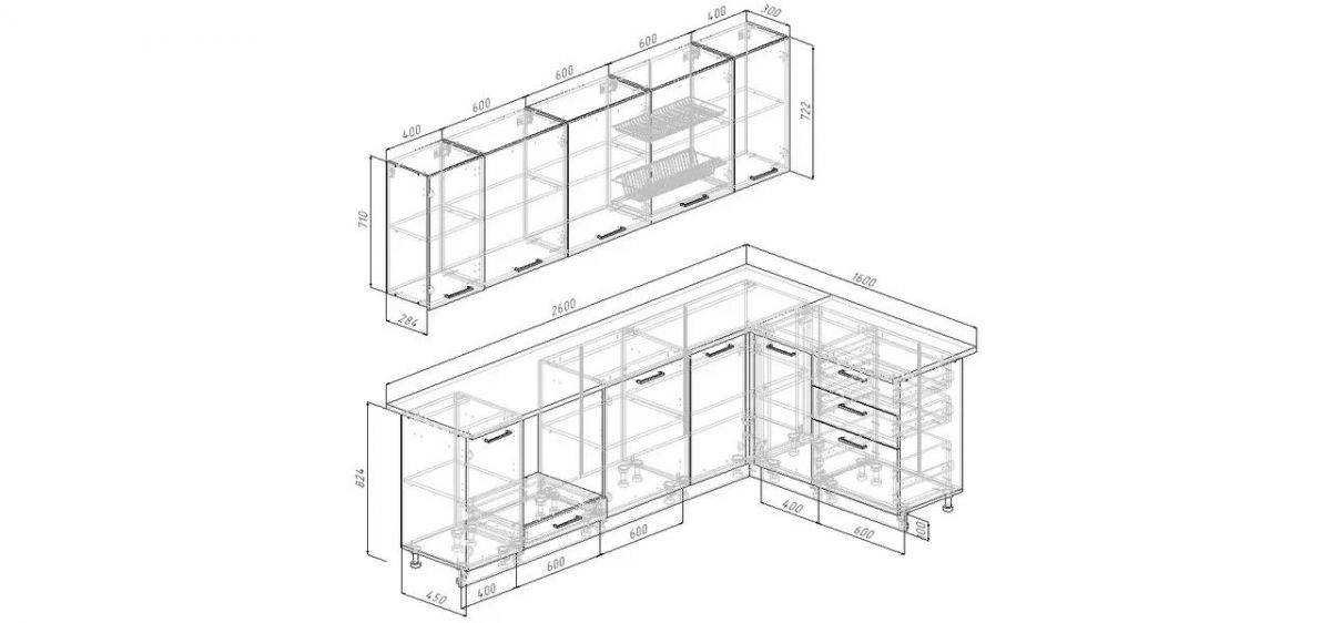 Кухонный гарнитур Белый Глянец 2600*1600 (Стол. 38мм) | фото 2