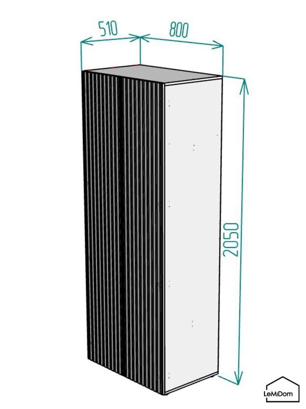 Шкаф Linnea MHR-2-2 2050х800х510 (Графит-М 11.1.25) | фото 2
