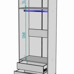 Шкаф Linnea MHR-2-3 2050х800х510 (Графит-М 11.1.25) | фото 3