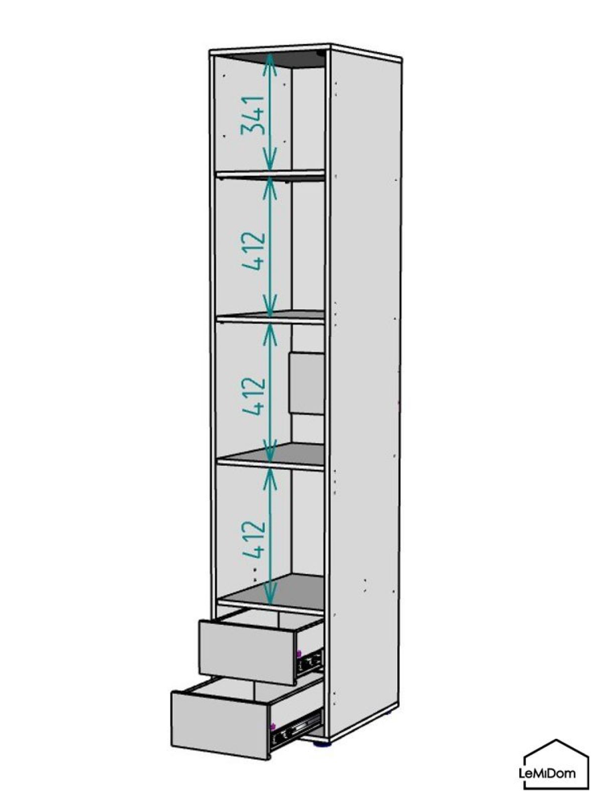 Шкаф Linnea MHR-1-4 2050х400х510 (ДВ-М 11.1.25) | фото 3