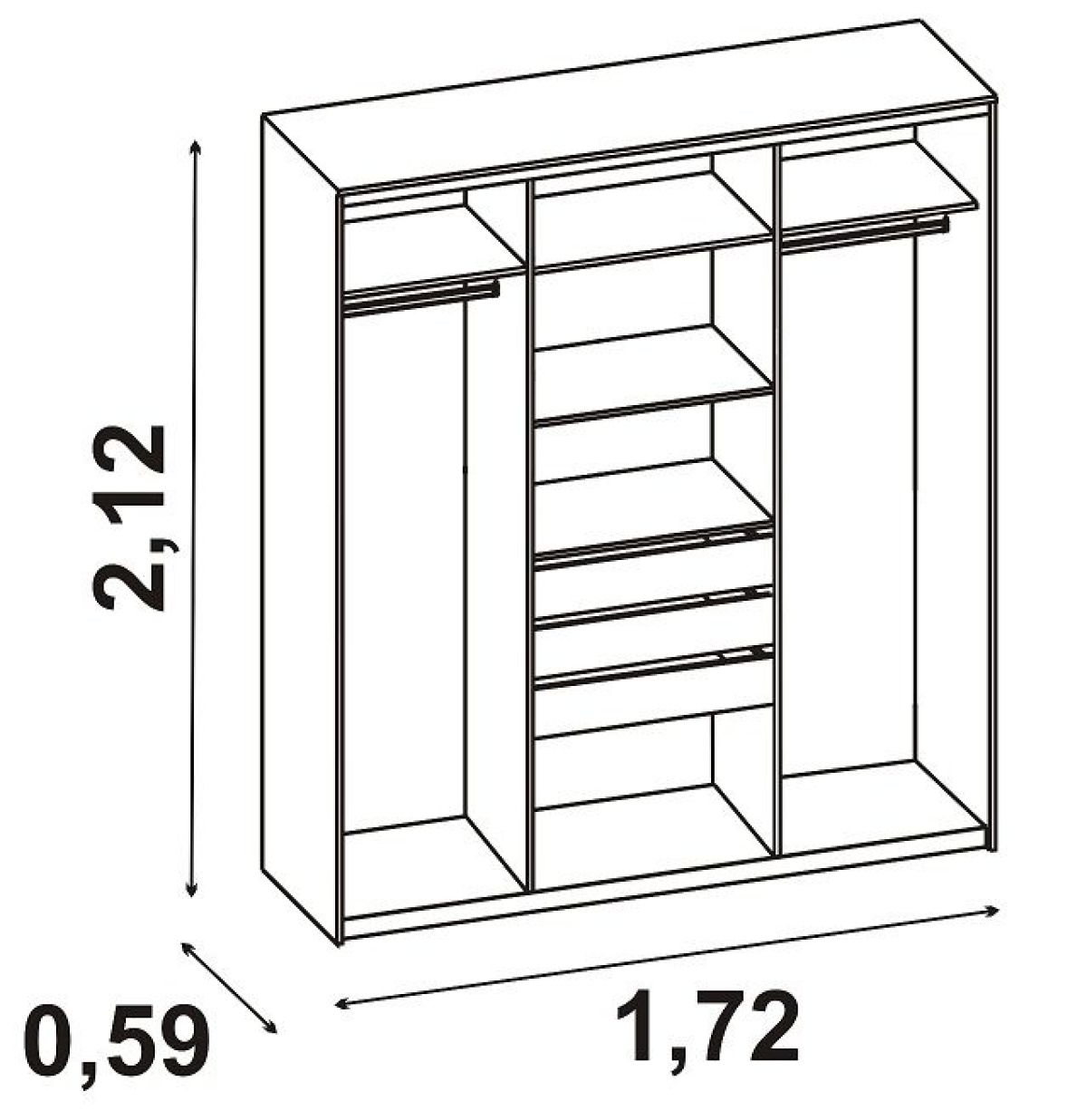 Шкаф-купе 3-х дверный с 1-м зеркалом (арт. 012) венге/дуб белфорт | фото 2