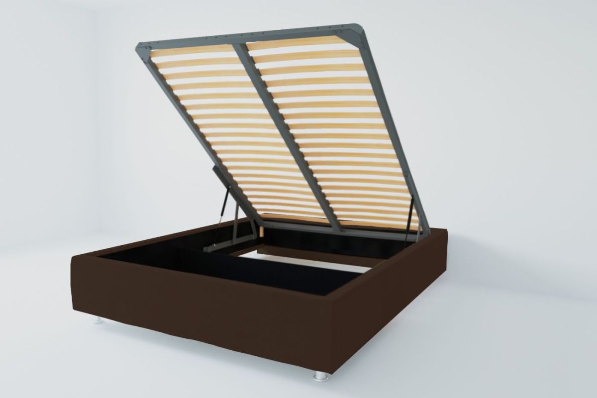 Кровать Подиум с ПМ 1600 (экокожа коричневая) | фото 2