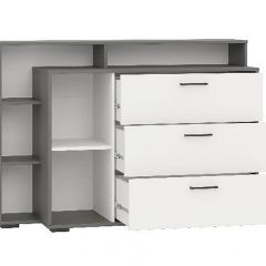 Комод с дверкой и тремя ящиками (графит/белый) | фото 2