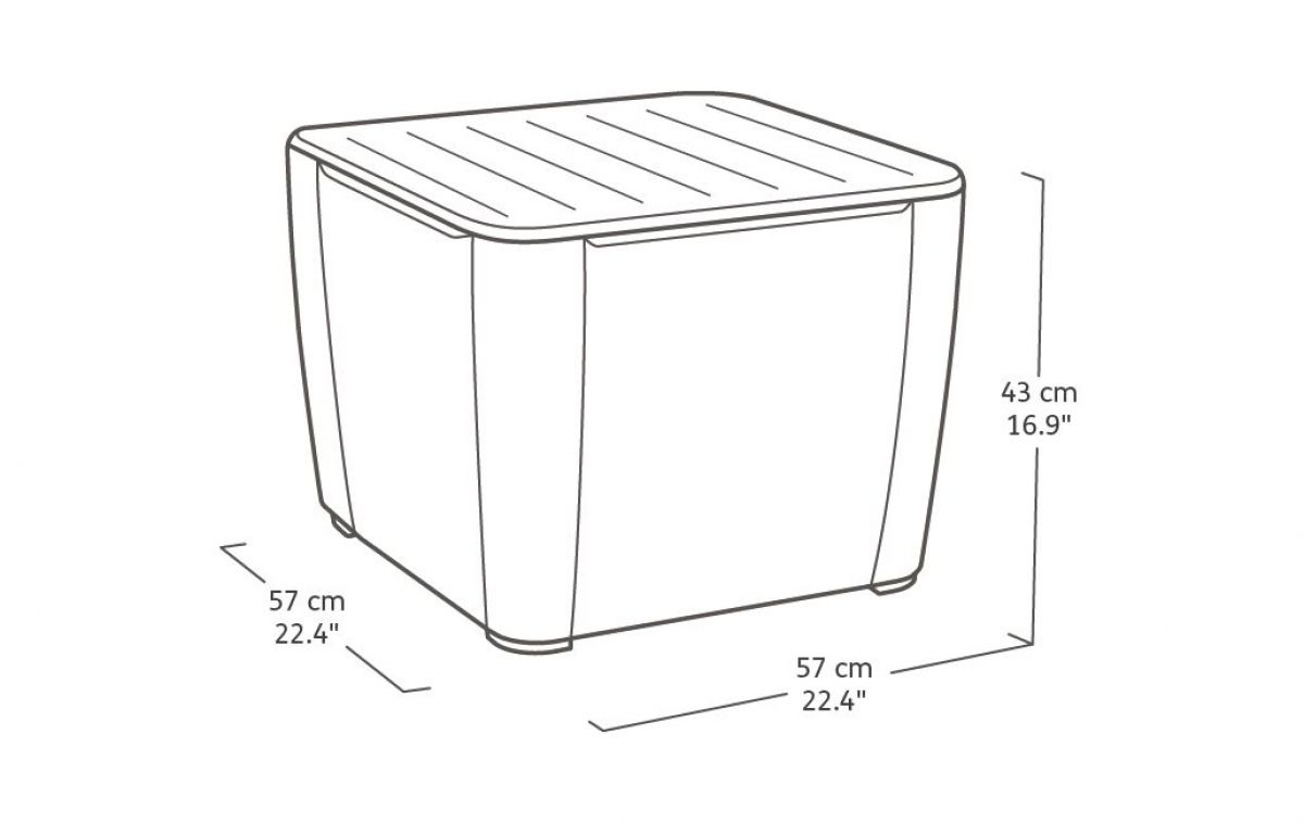 Стол-сундук Лузон Плюс (Luzon Plus Flat Wicker), графит | фото 2